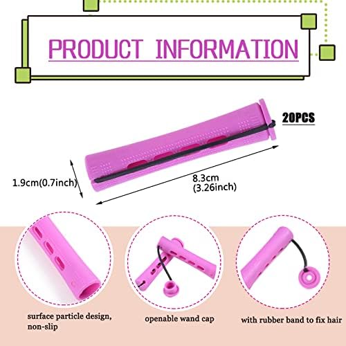 20pcs Women's Perm Rods Set for Natural Hair: 2 Sizes Cold Wave Hair Rollers for Curling and Styling All Hair Lengths - DIY Hairdressing Tools (Purple) - Image 3