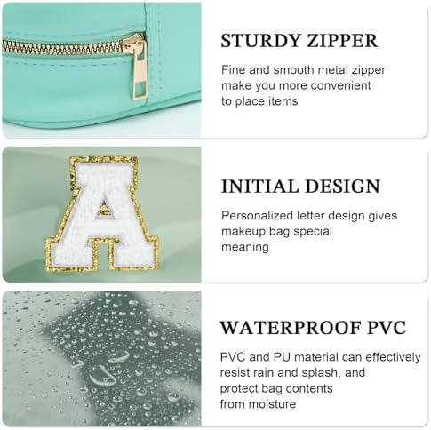 YOOLIFE Initial Make Up Bag Travel Toiletry Bag, Clear Makeup Bag Preppy Cosmetic Bags Organizer Travel Essentials Gifts for Women Teen Girlfriend Teacher Mom Birthday Mothers Day Gifts Blue B - Image 5