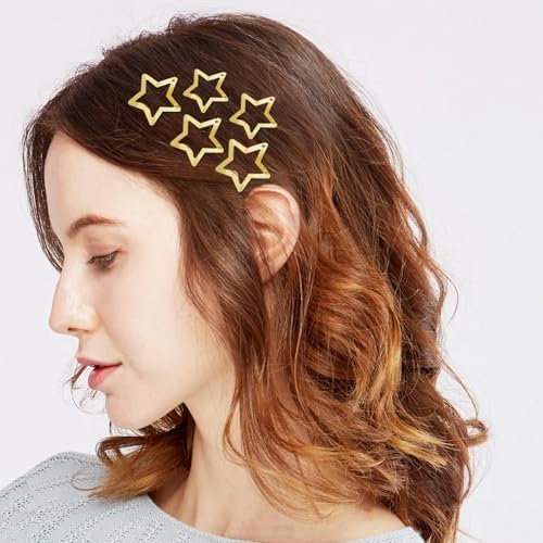 SAOROPEB Star Hair Clips 2000s Y2K Hair Accessories-30 PCS 1.18",1.57"-Gold - Image 7