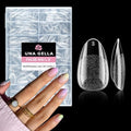 UNA GELLA Short Almond Round Nail Tips 216pcs/12 Sizes Soft Gel Tips by UNAGELLA