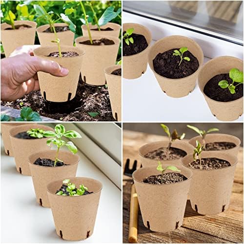 HXSEMAYIG 100PCS Peat Pots, 3.15Inch Seed Starting Pots with Drainage Holes Round Nursery Pot, Garden Germination Nursery Pot Bonus 20 Plant Labels - Image 6