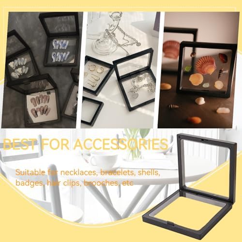 20Pcs Floating Frame Display Case——BSELUTNGY 3D Floating Display Case 3.54 Inches Black is Perfect for Preserving and Displaying Jewelry, Coins, Badges, Specimens and Various Collectible - Image 3
