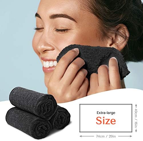 TASALON Microfiber Salon Hair Towels 10 Pack, 29" x 16" Ultra-Soft - Black - Image 6