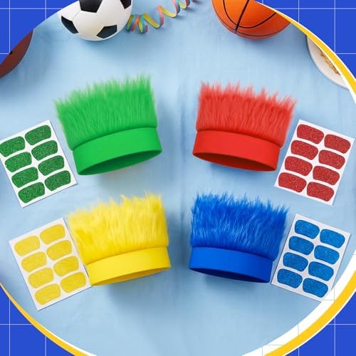 JATEBI 4 Pack Hairy Headband Crazy Hair Wigs with Stickers - Image 3