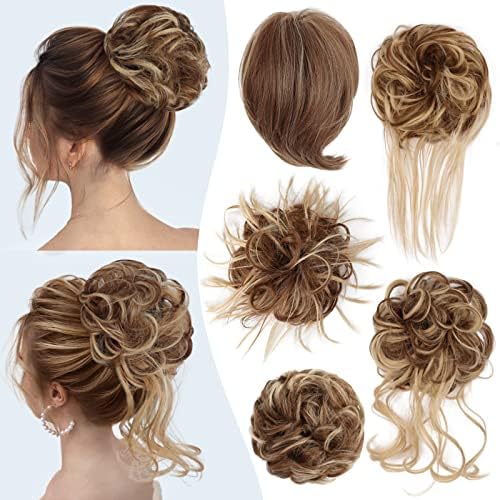 HMD 5 Pieces Messy Hair Bun Hairpiece Tousled Updo for Women by HMD