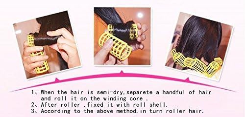 Kamay's Jumbo Hair Rollers Comb Curlers Clips Styling Rollers Hair Curls Wave Style Hairdressing Curlers Tools (Plastic Styling 36mm 1 1/2" 6PCS Random Clolor) - Image 6