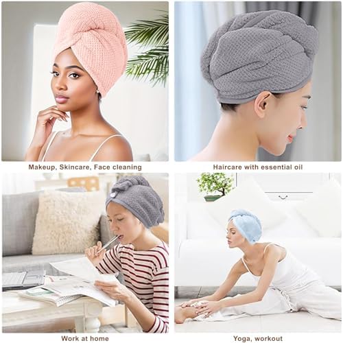 Microfiber Hair Towel for Women 3 Pack Super Absorbent for Curly - Image 3