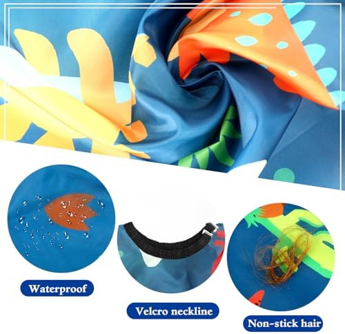 FEBSNOW Kids Hair Cutting Cape, Professional Barber Cape with Duster Brush - Image 3