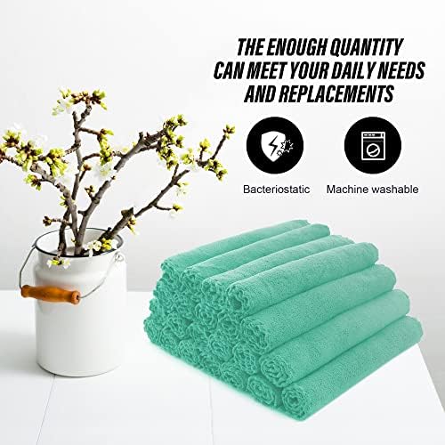 MOONQUEEN Ultra Soft Premium Washcloths Set - 12 x 12 inches - 72 Pack - Quick Drying - Highly Absorbent Coral Velvet Bathroom Wash Clothes (Aqua Green) - Image 5