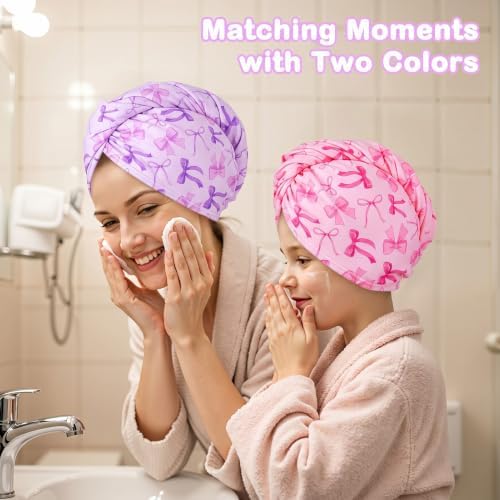 FIOBEE Microfiber Hair Towel Wrap for Kid Girls Rapid Drying Hair Turbans - Image 4