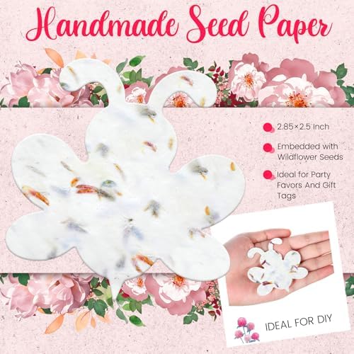 Dunzoom 50 Pcs Plantable Seed Paper Tags Wildflower,Bee Shape - Image 5