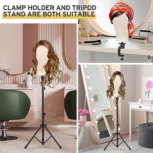 Klvied Wig Stand Set, 22in Head, Adjustable - Image 2