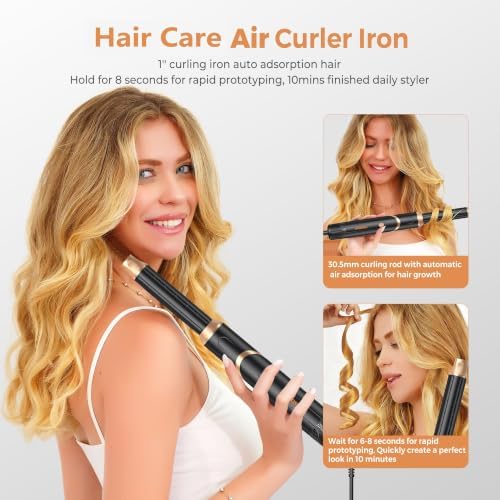6 in 1 Hair Dryer Brush, Foldable Blow Dryer Brush with Air Styler Curler Wrap, Detachable Hot Air Brush Dry,Volumize, Straight,Curl, Negative Ion Brush Blow Dryer with Diffuser, Hair Styler Tools - Image 4