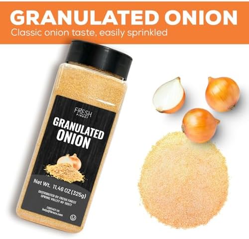 Fresh Finest Granulated Onion 11.46oz - Premium Onion Powder - All-Natural, Non-GMO, Gluten-Free, Kosher - Perfect for Cooking, Seasoning, and Enhancing Flavors - Image 3