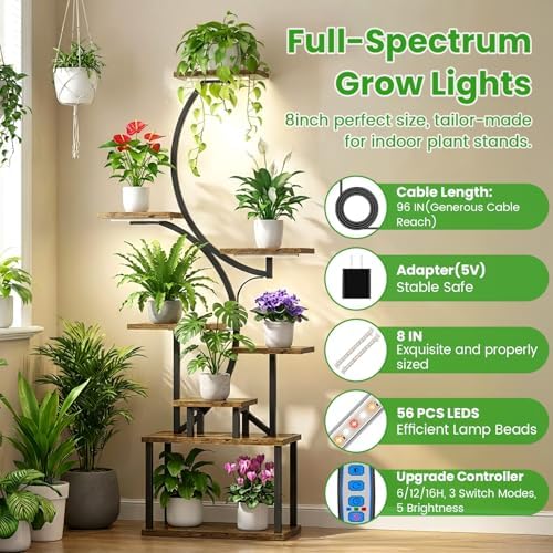 8in Plant Grow Light Strip, Full Spectrum for Indoor Plants 5V - Image 2