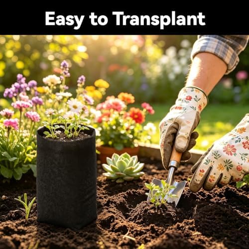 Fabric Grow Bags - 7x10 inches Black Plant Grow Bags, 50pcs - Image 5
