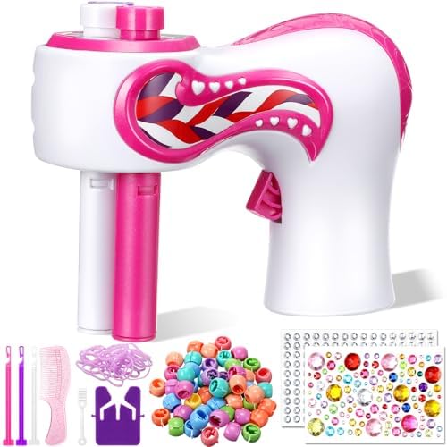 Lasnten Automatic Hair Braider Machine Electric Hair Braiding Tools DIY Styling Kit with Self Adhesive Gems and Jewelry Beads Salon Styling Tool Accessories for Women Makeup Vanity Set by Lasnten