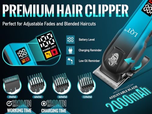Hair Clippers for Men with LED Display, 4-Piece Cordless Grooming Kit with Beard Trimmer, Foil Shaver & Nose Trimmer, Rechargeable Hair Cutting Set for Home Barber, Men's Personal Care Kit & Gift - Image 2