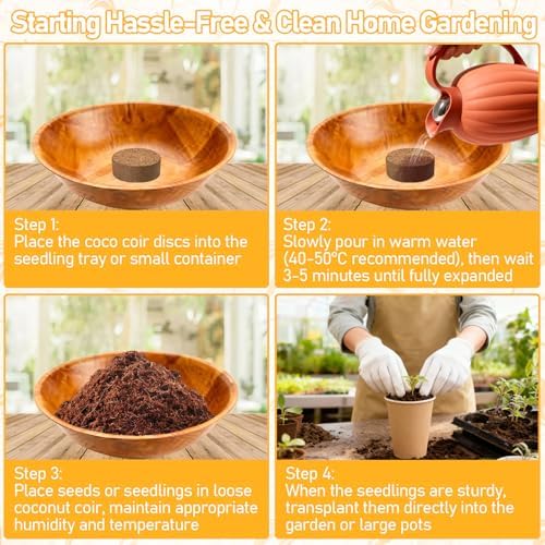 Legigo 200 Pcs 30mm Organic Coco Coir Pellets, Seed Starter Soil Pods - Image 5