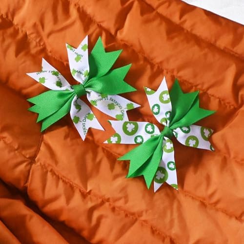 7PCS Lucky Shamrock Hair Accessories - Hair Bows Clips and Costume Accessories for Girls and Women - Image 7