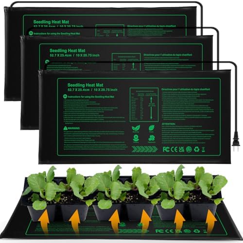 Seedling Heat mat | 3 Pack | Durable Waterproof | Heat Mats for Seed Starting,Seed Germination Heating Mat 10 x 20.75 Inch by SeedlingHeatmat