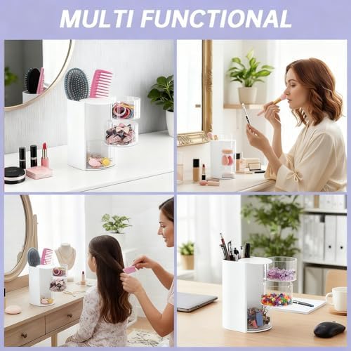3-Layer Hair Accessories Organizer with Hair Brush Holder - Image 4