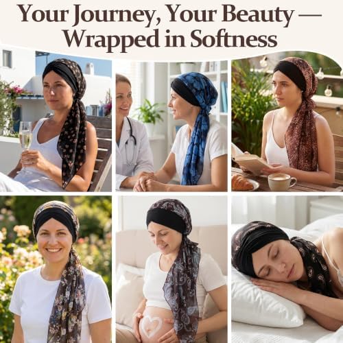 Ababalaya Satin Lined Head Wrap Chemo Headwear for Women - Image 7