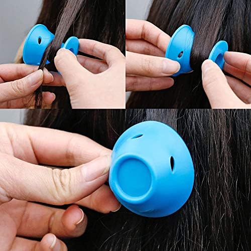 JANYUN 40 Pcs Sea Blue Silicone Hair Rollers,Heatless Hair Styling Tools - Image 4