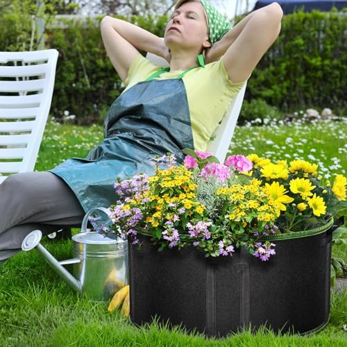 MEKOLIFE 50 Gallon Large Grow Bags 3 Pack Thick Nonwoven Aeration Planter - Image 4