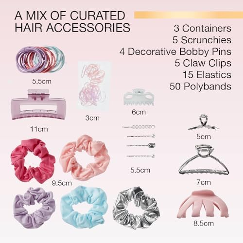 Scunci by Conair 82 piece hair accessory kit - hair accessories for women - claw clips - includes stackable storage - Image 2