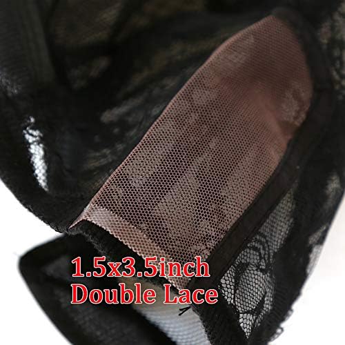 BTWTRY 1.5x3.5inch U Part Double Lace Net Wig Caps with Adjustable Strap for Making Wigs 1pc Wig Cap DIY Wigs Weaving Dome Mesh Wig Cap for Women and Girl (1 Pc, 0052) - Image 6