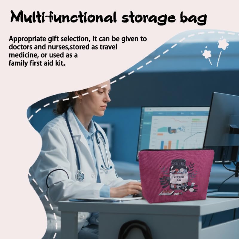 Medication Pouch Bag for Medicine Drug Pill Organizer for Travel Pharmacy Pouch Camp Medical Kit Bag Physician Practitioner Nurse Doctor Gifts Bags Pouches Get Well Soon Gifts for Hospital Patients - Image 3
