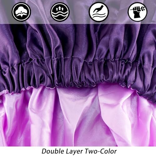 Edoneery Satin Bonnet for Sleeping Women, Double Layer Curly Hair Cap - Image 6