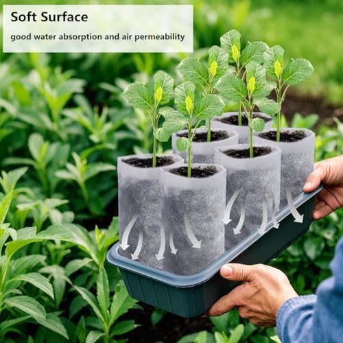 Belit 100 Pcs Nursery Grow Bags, Non-Woven Plants Pots Container for Starting Deep Rooted Plants Vegetable, Flower, Seedling Tree (7.5"x13.5") - Image 5