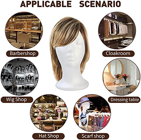 BALABALA 3 Pcs Foam Wig Head, Female Styrofoam Mannequin Hairpieces Stand Holder Cosmetics Model Head Wig Display for Style, Model, Display Hair, Hats, Hairpieces, Mask , Salon and Travel - Image 4