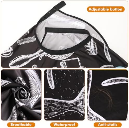 Barber Cape with Neck Brush & Disposable Neck Paper，Barber Patterns - Image 4