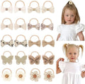 DED Baby Hair Ties with Bows, 20pcs Elastic Ponytail Holders for Infants by DED