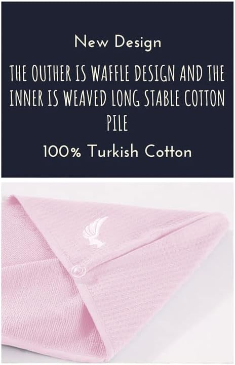 100% Turkish Cotton Hair Towel Wrap for Women,Non Microfiber,400-GSM(Grams per Square Metre),AntiFrizz,Hair Plop Waffle Towels for Curly,Long&Thick Hairs,Turban Head Wrap,1Pack10x26inc - Image 6
