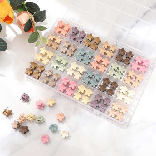 96pcs Mini Flower Hair Clips for Kids Cute Mini Claw Clips Hair Pins Colorful Small Hair Accessories for Girls Women Teens Kids Toddlers Children in Organizer Box - Image 2