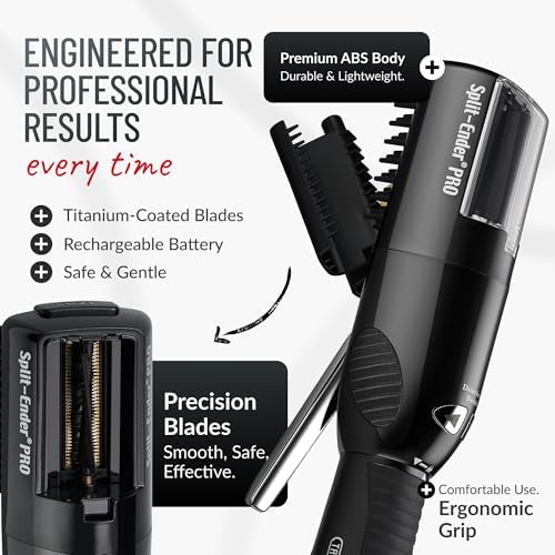 Split-Ender PRO - Professional Hair Trimmer with Charging Station, Automatic Split End Remover for Frizzy, Dry, Damaged, Colored, Broken, Curly, Straight or Bleached Hair Types, Hair Styling Tool - Image 3