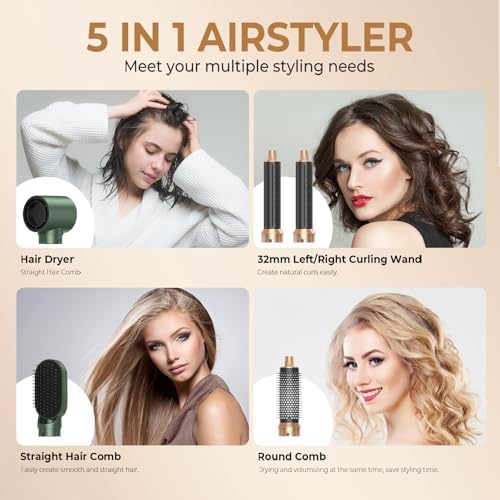 5 in 1 Blow Dryer Brush, Hair Dryer Brush Set Upgrade Hot Air Brush - Image 3