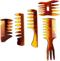 Styling Hair Comb Set Salon Barber Hairstylist Texture Comb 5 Pack Professional Hair Brush Retro Hairdressing Hair Care Style Accessory Double-sided for Men Boy Gentleman by Unknown