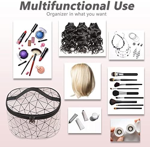 Portable Wig Storage Box - Hair Extension Accessories Carrying Travel Case Makeup Tool Organizer to Store Hairpieces, Decorations, PINK - Image 3