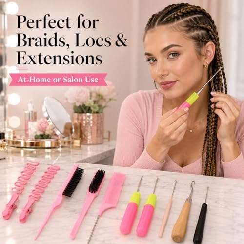 Nalexmi Crochet Hooks for Hair, 15-Piece Styling Kit for Braiding and Extensions - Image 3