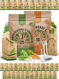 25 Winter Vegetable & Greens and 10 Carrot Seeds Variety Pack Bundle, 35,200+ Non-GMO Heirloom Garden Seeds for Planting Vegetables for Indoor & Outdoor Gardening by OrganoRepublic