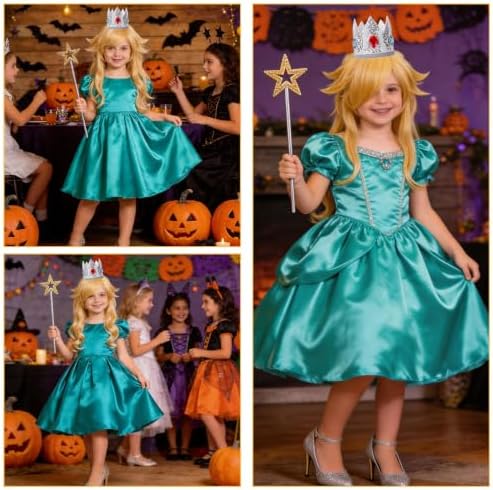 Mildiso 6pcs Girls Blonde Princess Costume Wig Kids Cosplay Halloween M136 - Image 6