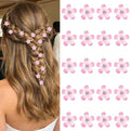YISSION 20Pcs Mini Ombre Pink Flower Hair Clips Crystal Women Girls Wedding by YISSION