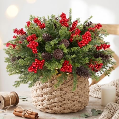 Daynight 12 Bundles Artificial Norfolk Pine Stems, Outdoor Christmas Decor - Image 4