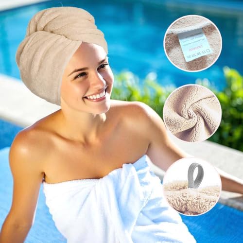 Microfiber Hair Drying Towel Wrap,Hair Turbans Towel for Wet Hair - Image 3
