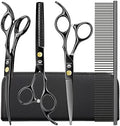 Dog Grooming Scissors Kit with Safety Round Tips, GLADOG Professional 5 in 1 Grooming Scissors for Dog by GLADOG